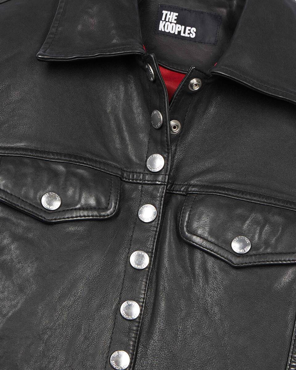 Short black leather jacket