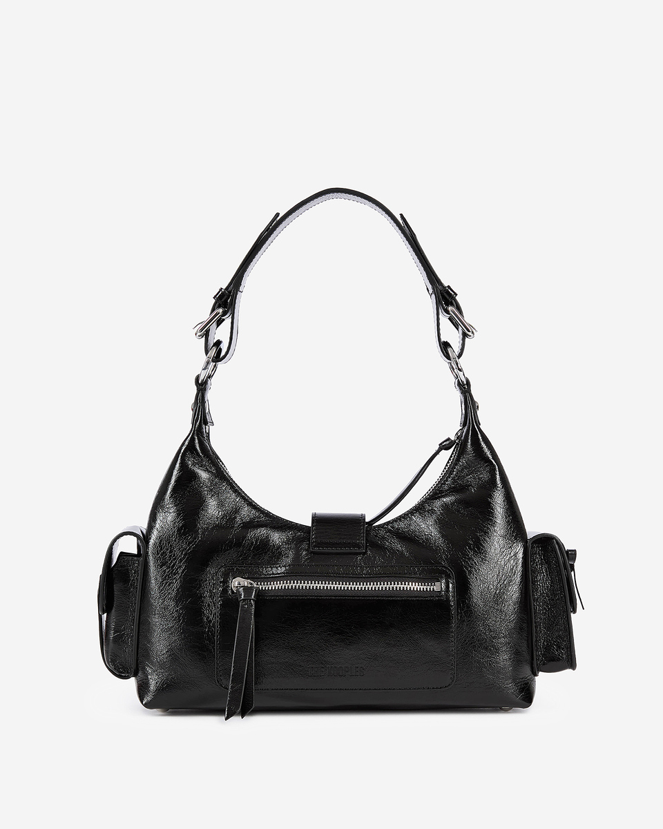 Amelia bag in black cracked leather