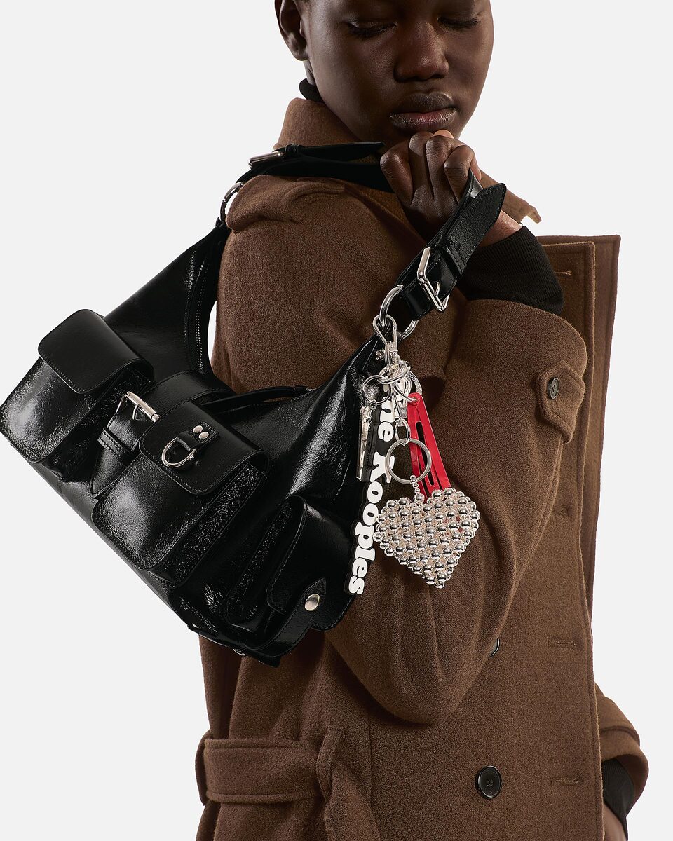Amelia bag in black cracked leather