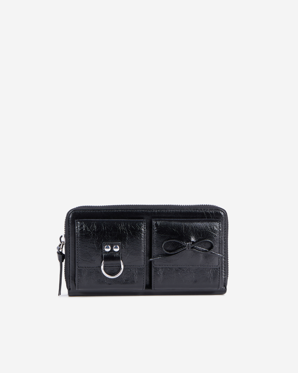 Amelia black leather wallet