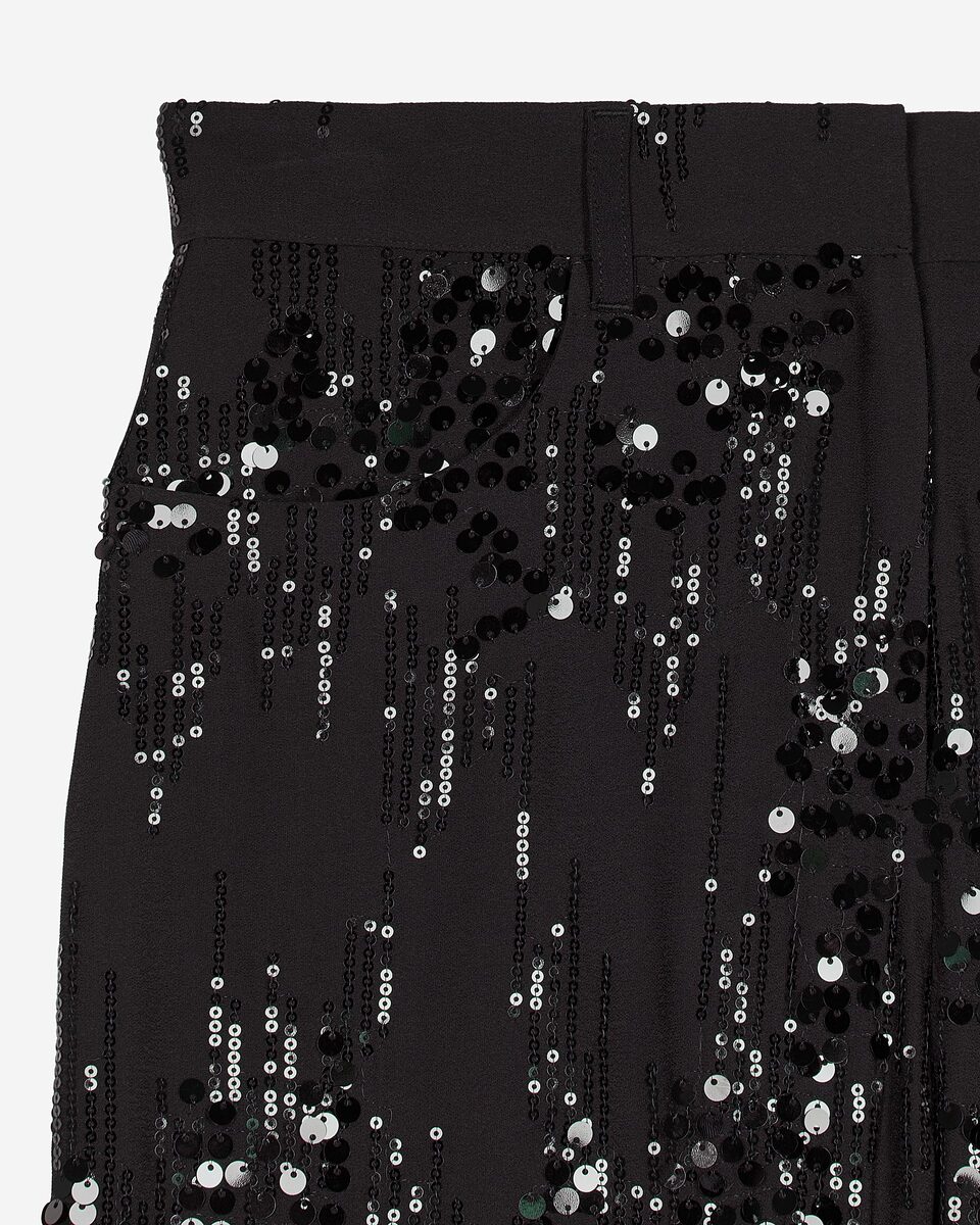 Black sequinned flare pants