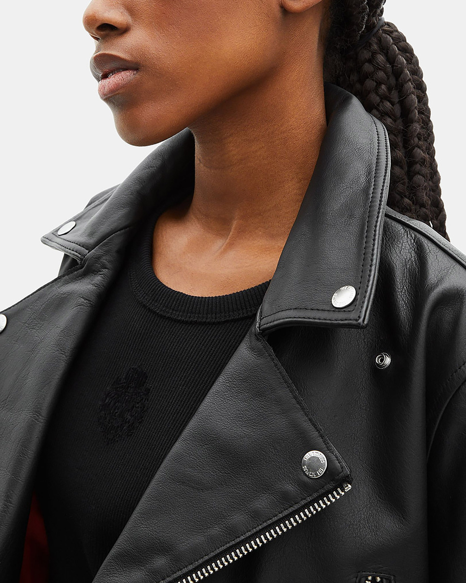 Black fringed leather jacket