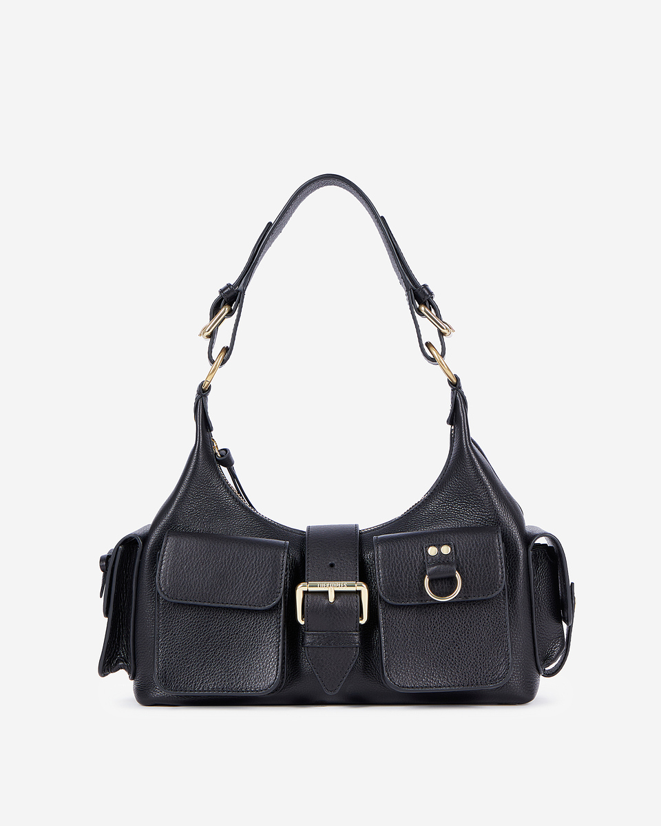 Amelia bag in black grained leather