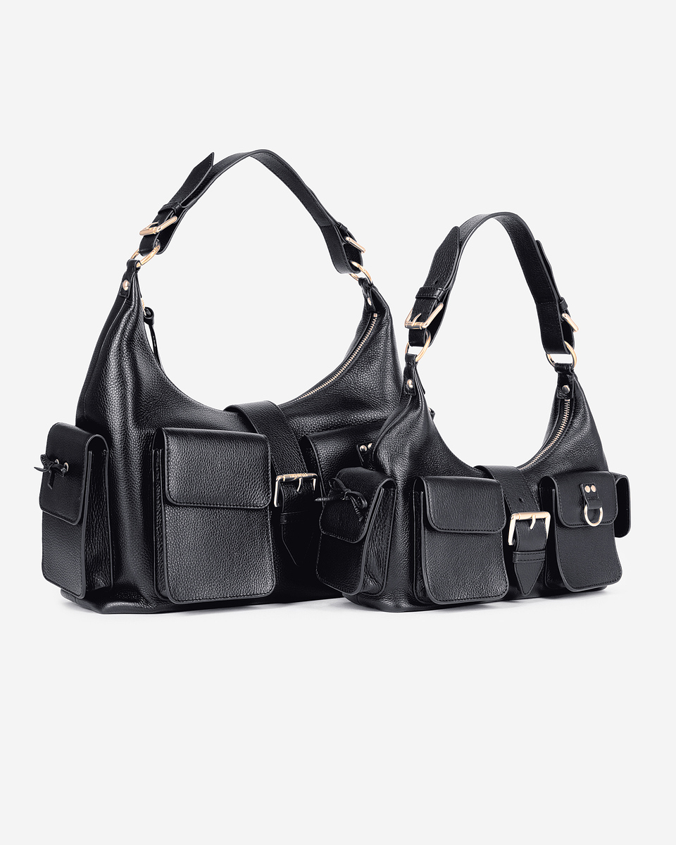 Amelia bag in black grained leather
