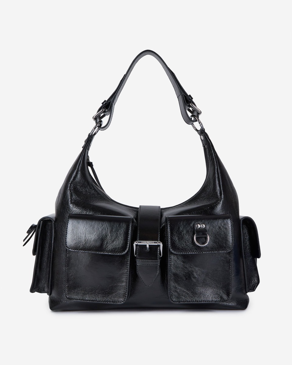 Black leather Amelia XL bag