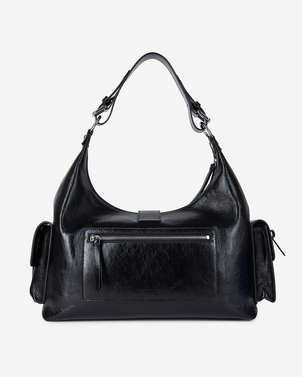 Black leather Amelia XL bag
