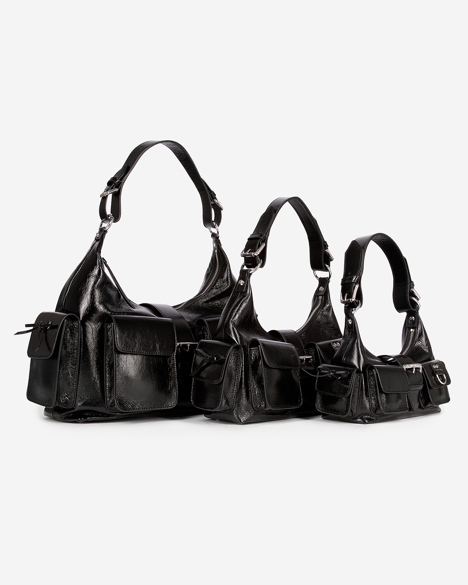 Black leather Amelia XL bag