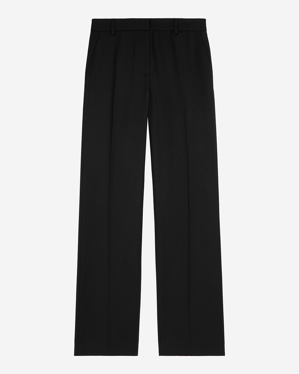 Wide-leg black wool pants