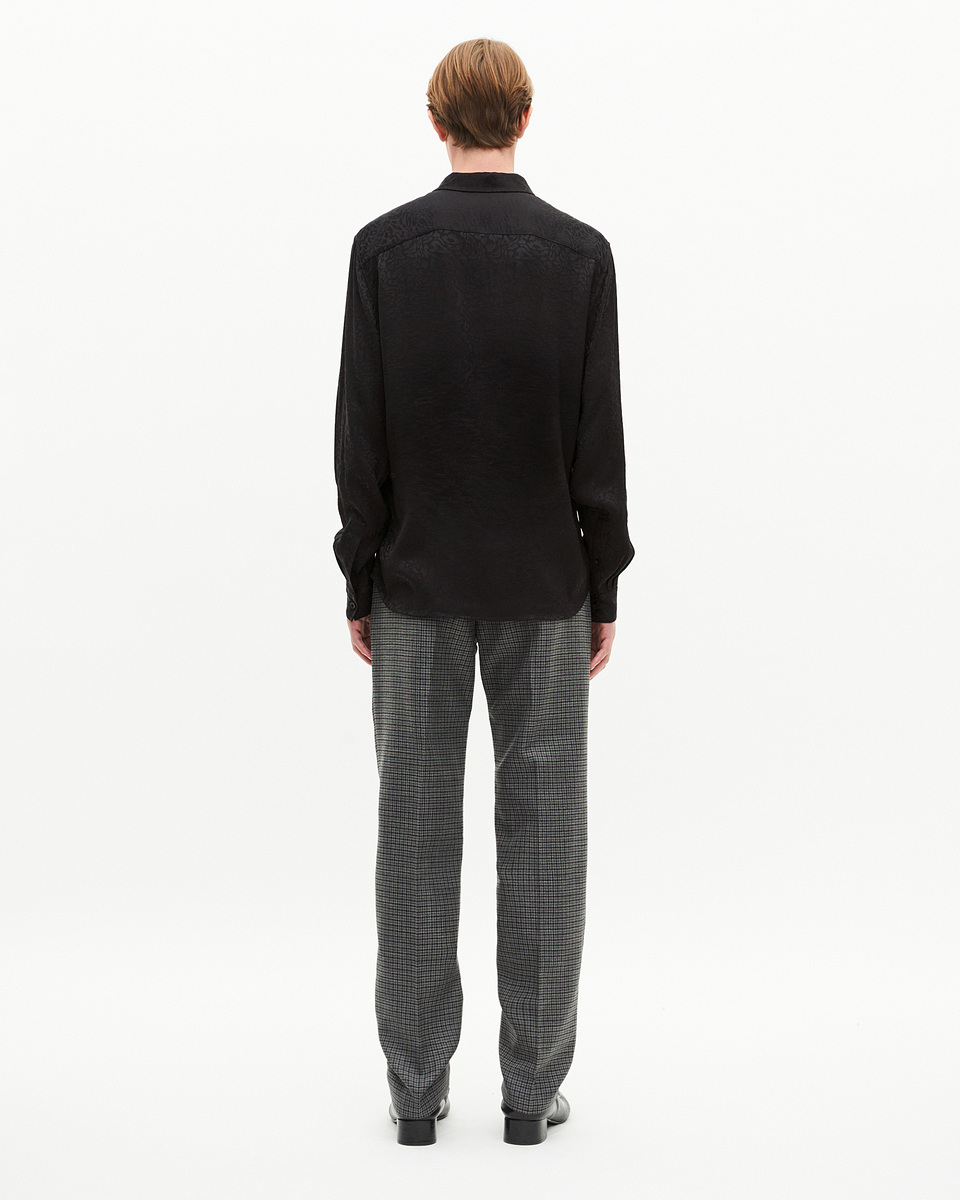 Black leopard jacquard shirt