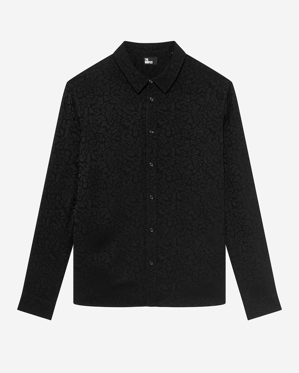 Black leopard jacquard shirt