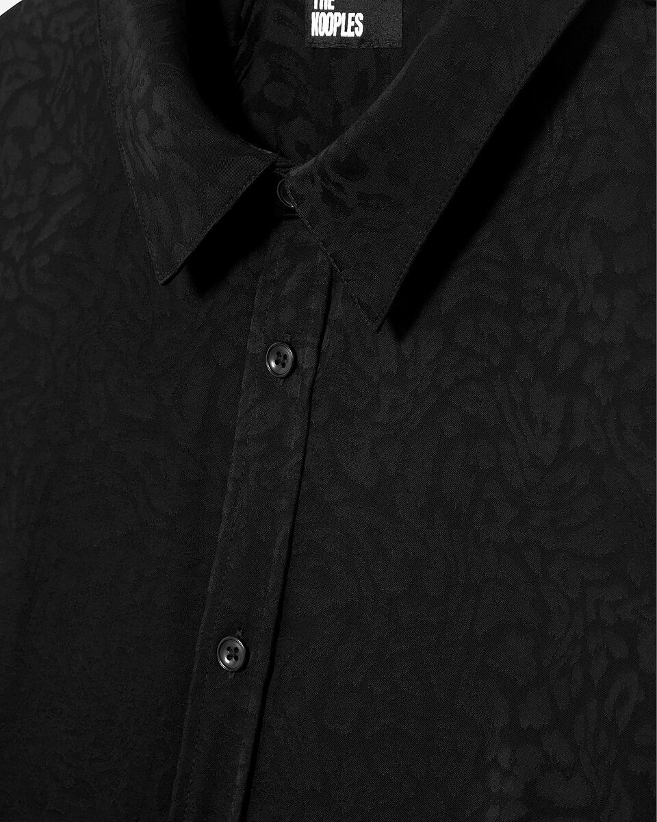 Black leopard jacquard shirt