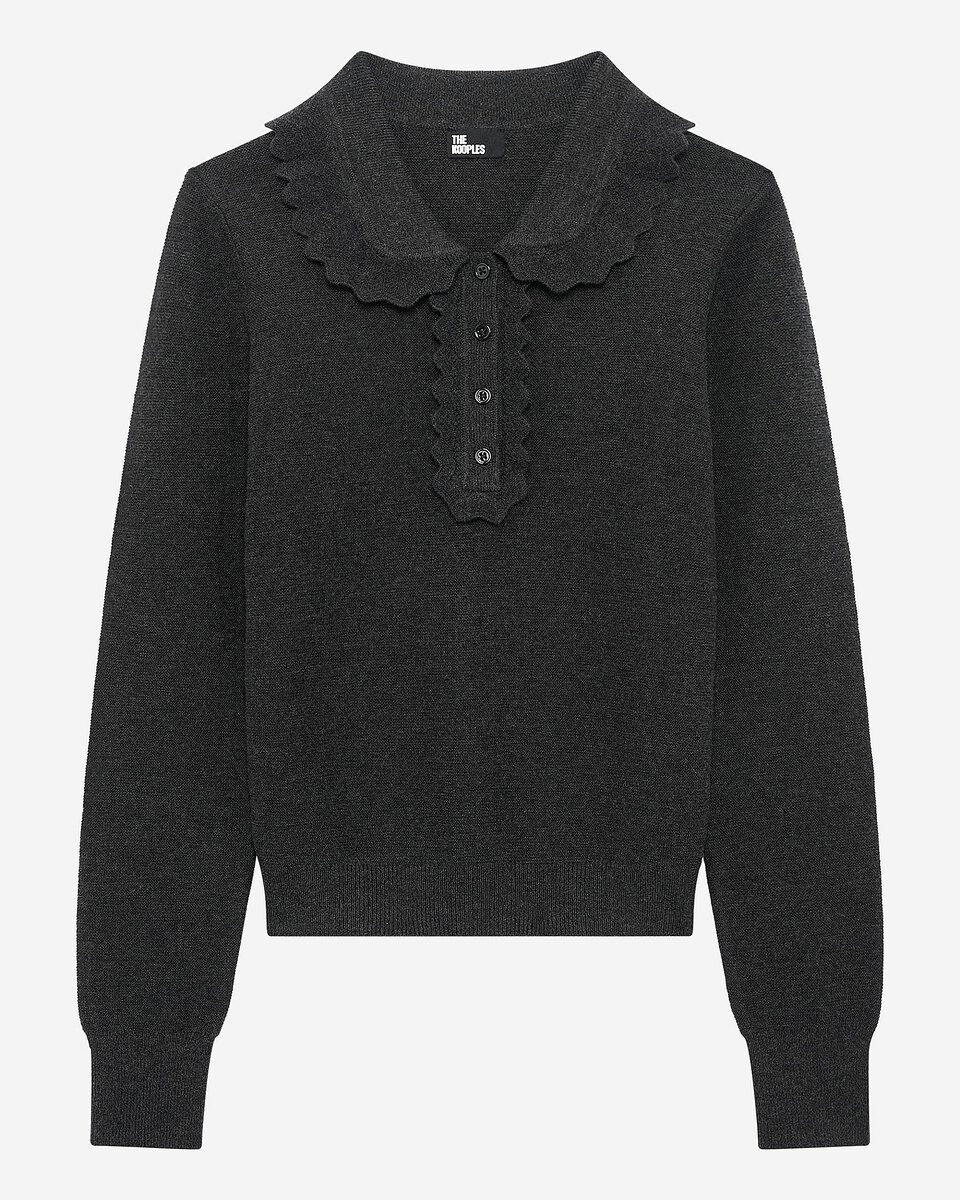 Black cowl-neck sweater