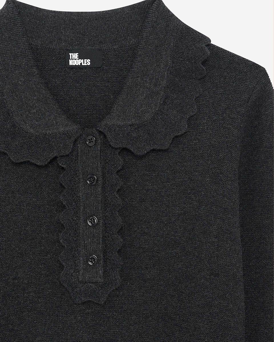 Black cowl-neck sweater