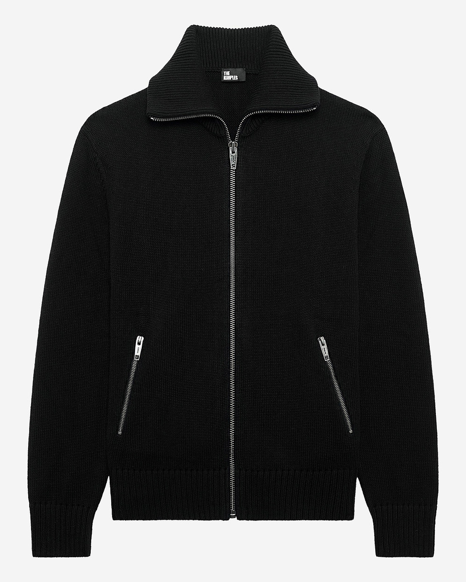 Black zip-up cardigan