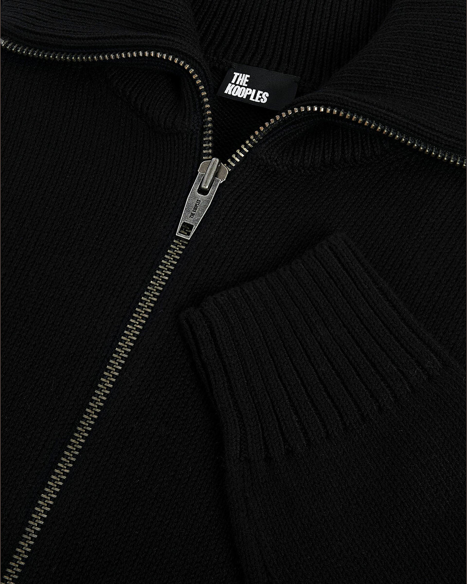 Black zip-up cardigan