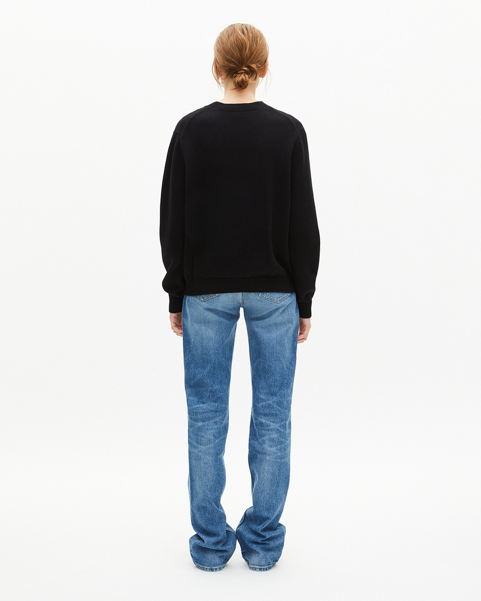 Sweater with black lurex jaquard