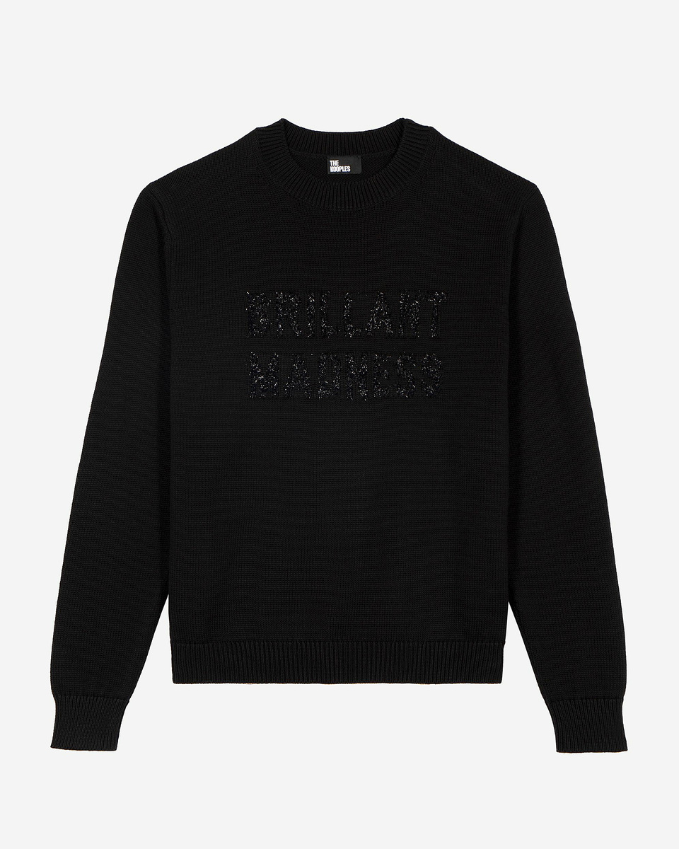 Sweater with black lurex jaquard