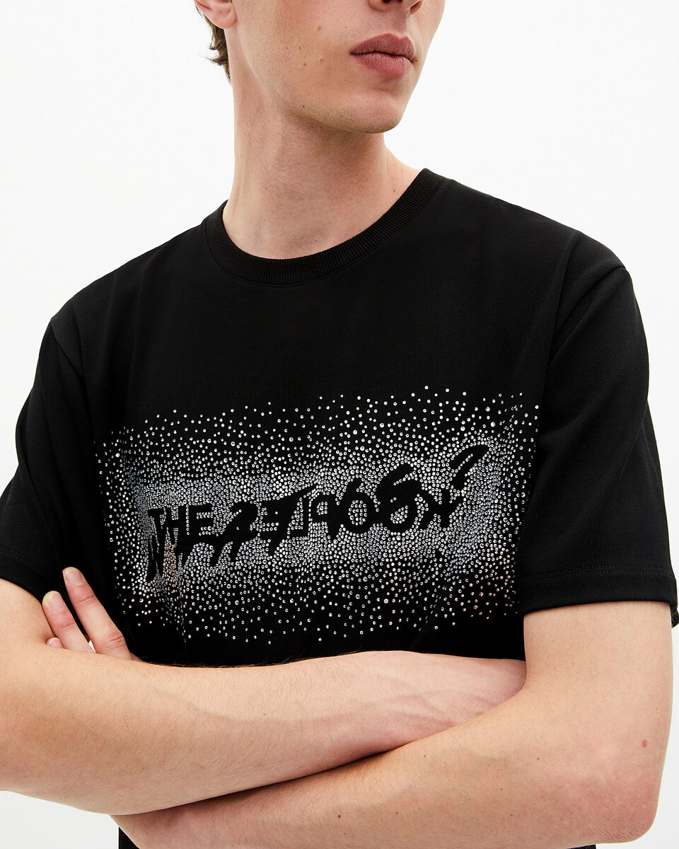 What is black rhinestone T-shirt