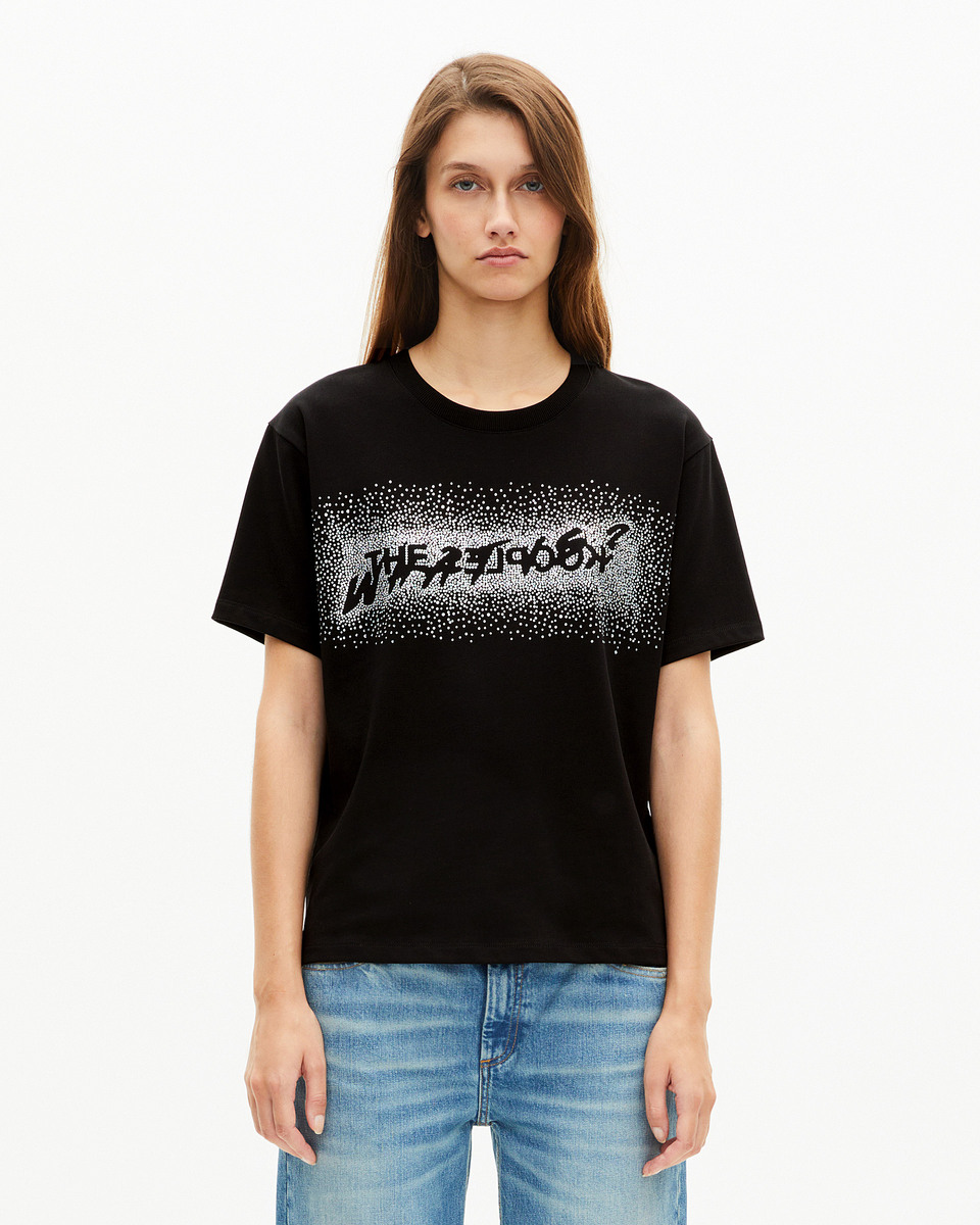 What is black rhinestone T-shirt