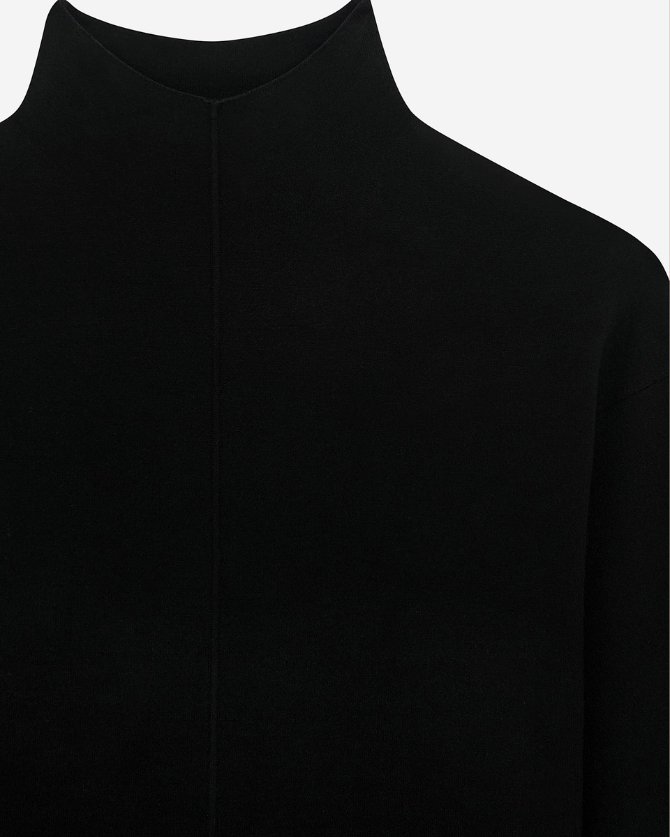 Black mock-neck sweater