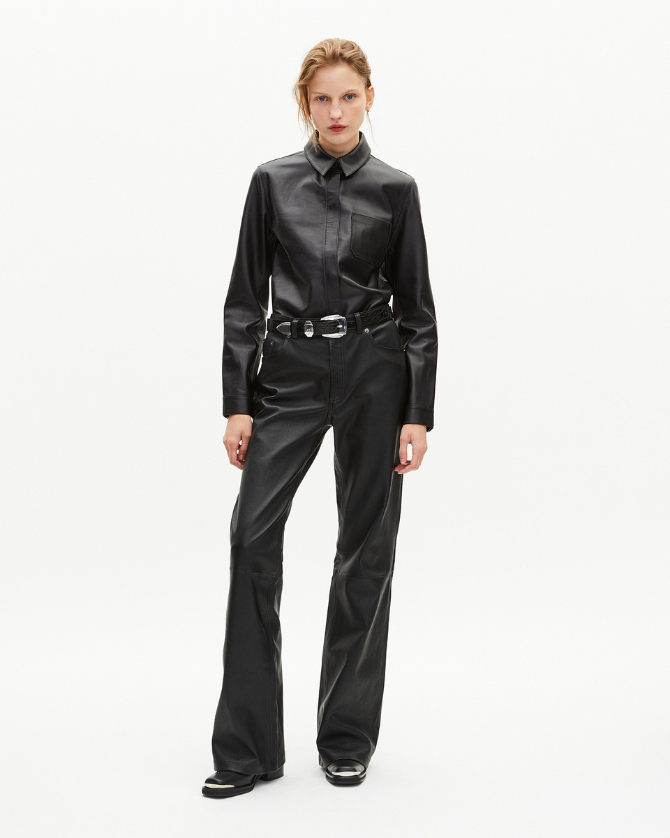 Black leather shirt
