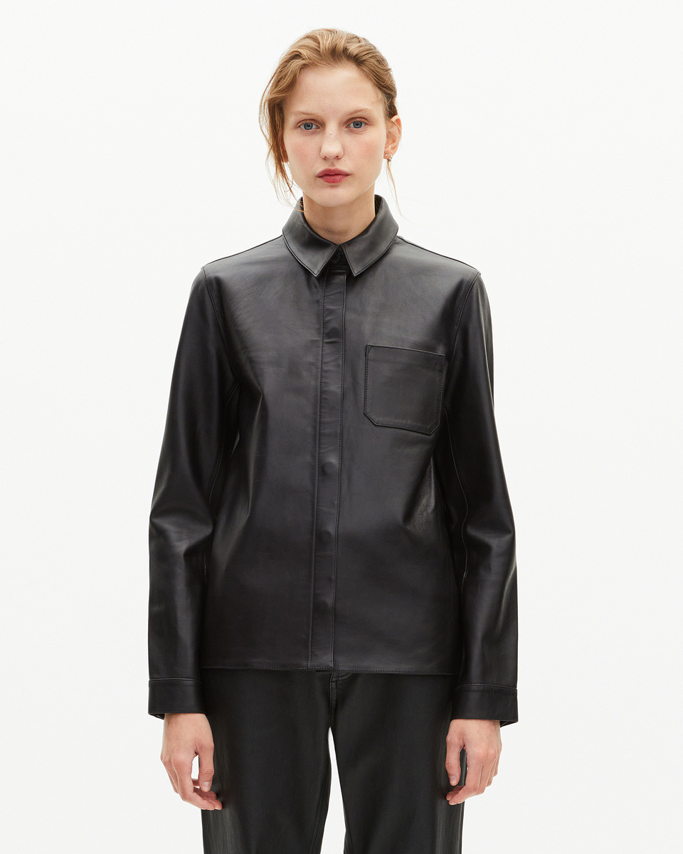 Black leather shirt