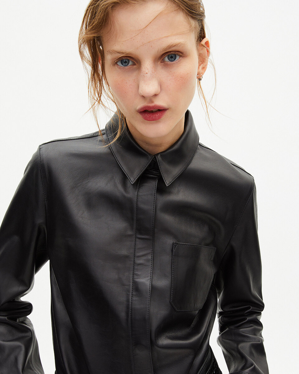 Black leather shirt