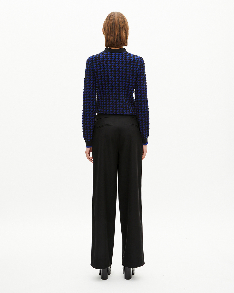 Straight-leg pants with black bridge