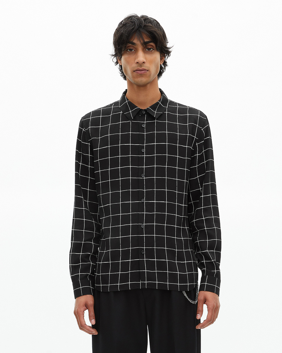 Black plaid shirt