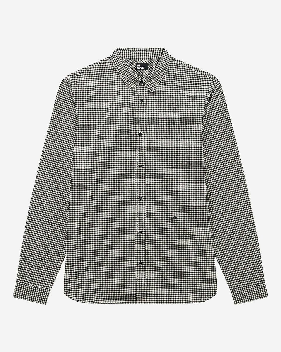 White and black checkered shirt