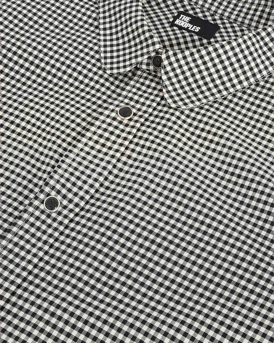 White and black checkered shirt