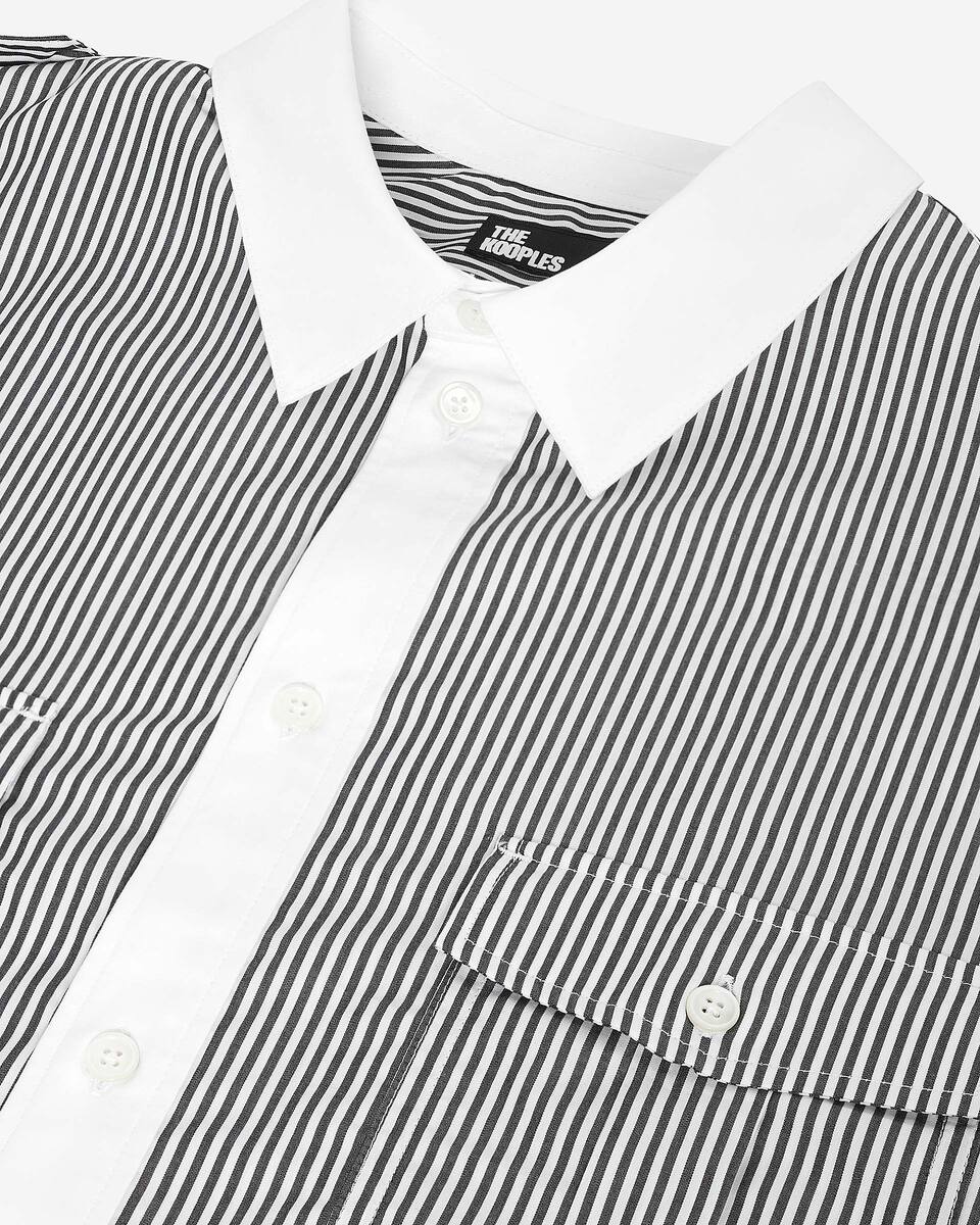 White and black pinstripe shirt