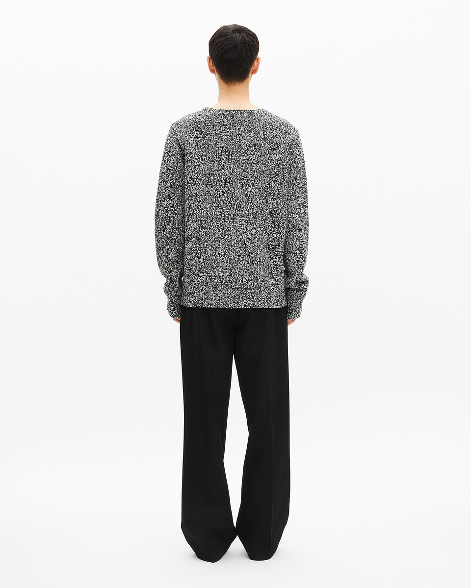 Black and white wool sweater