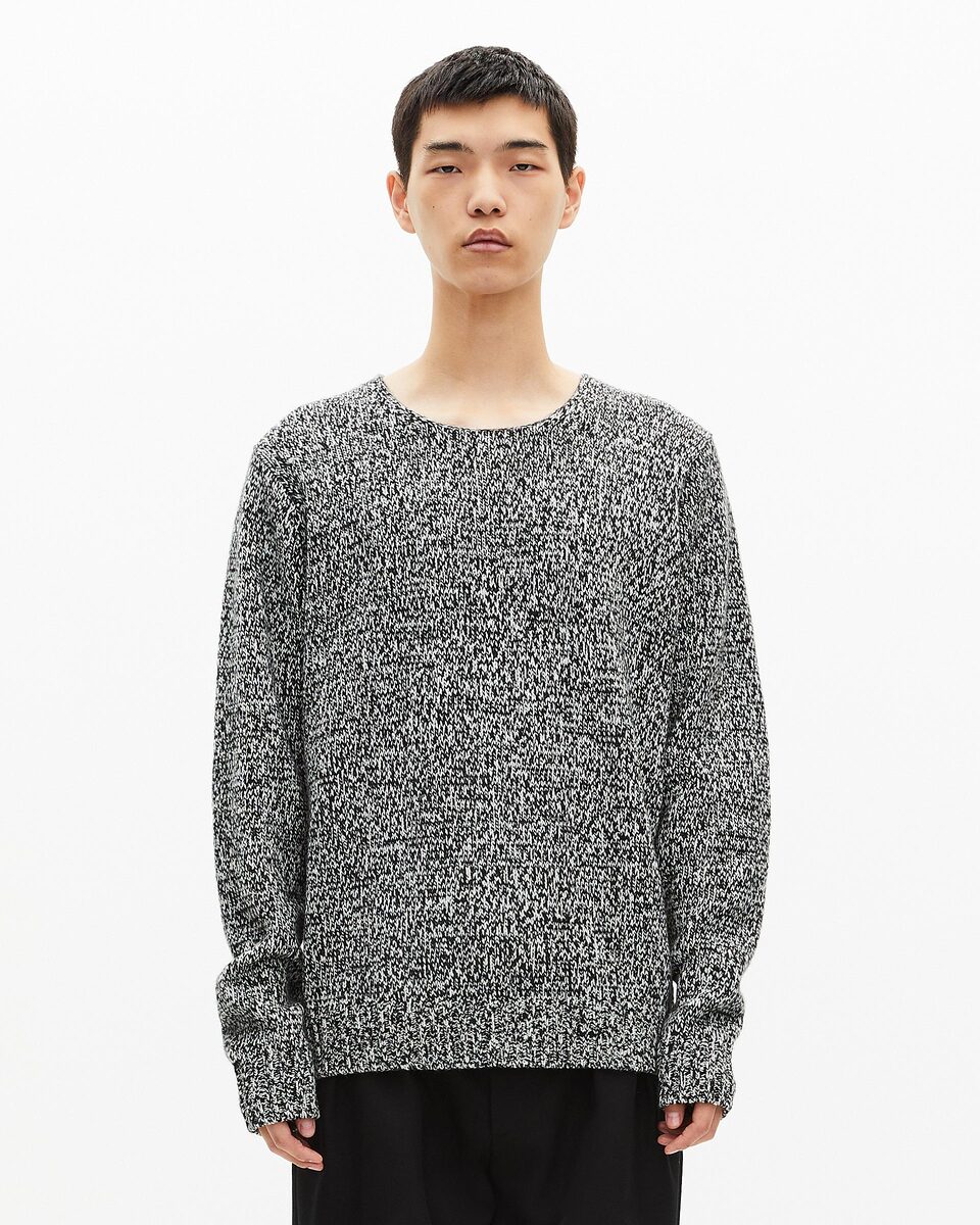 Black and white wool sweater