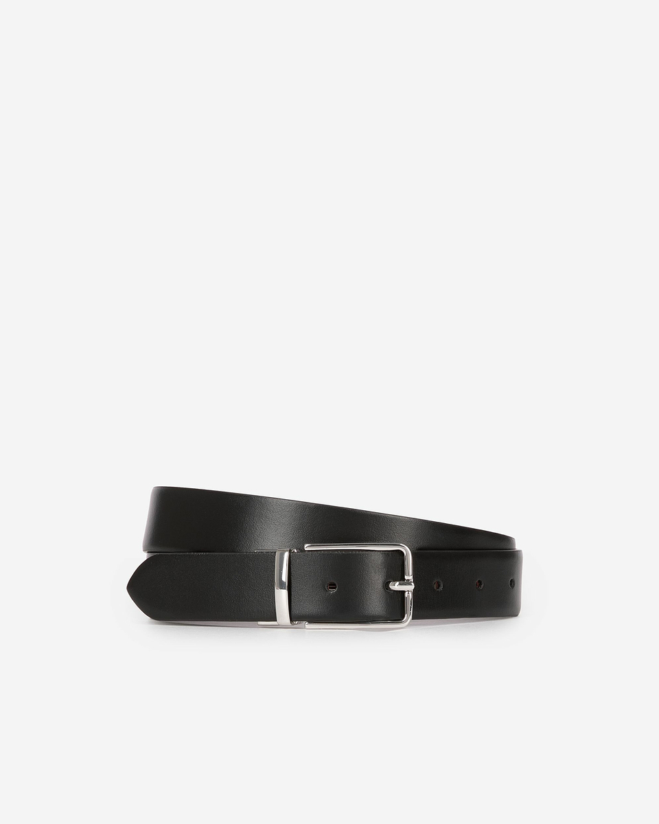 Reversible two-tone leather belt