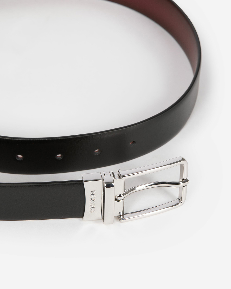 Reversible two-tone leather belt