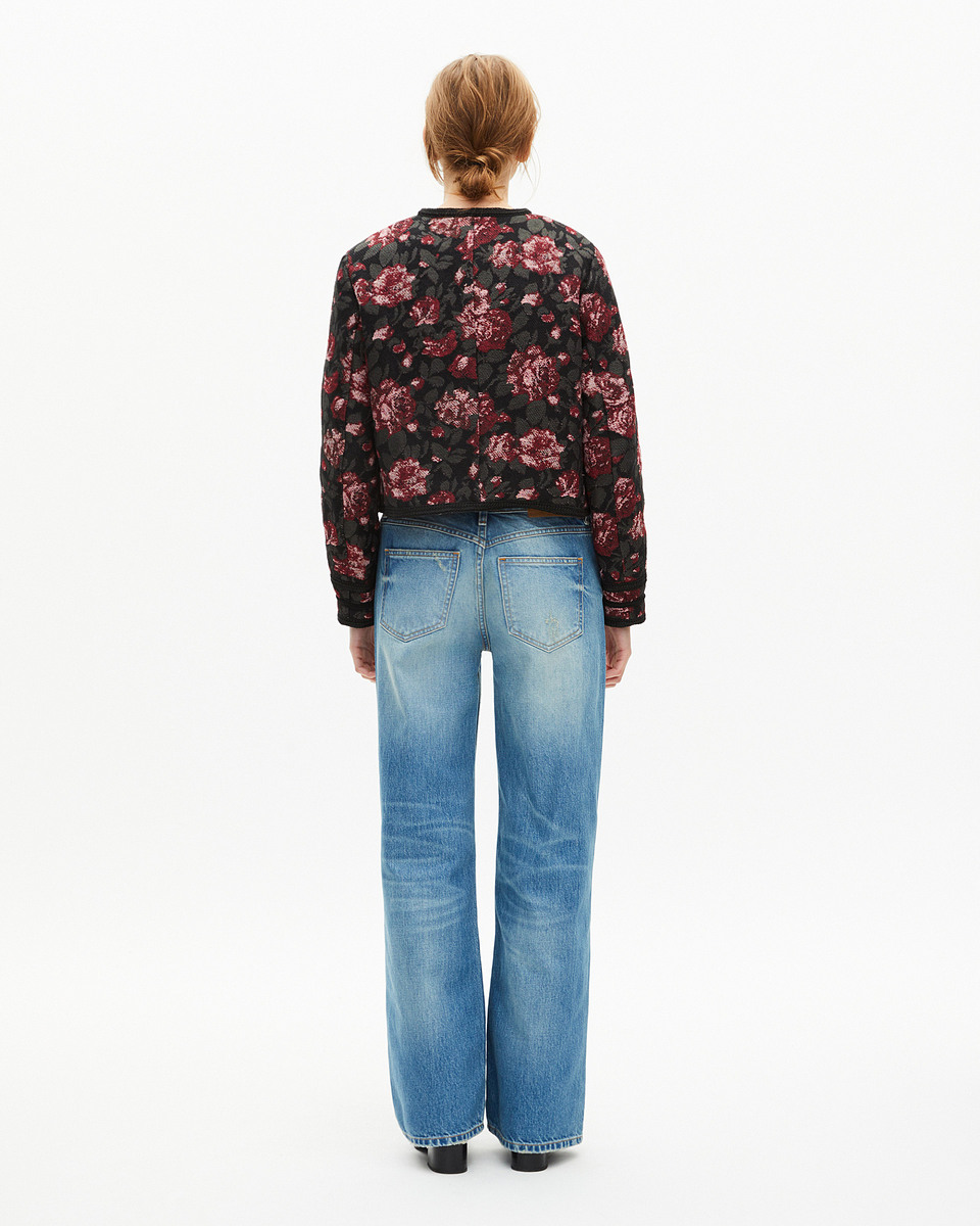 Burgundy pink jacquard jacket