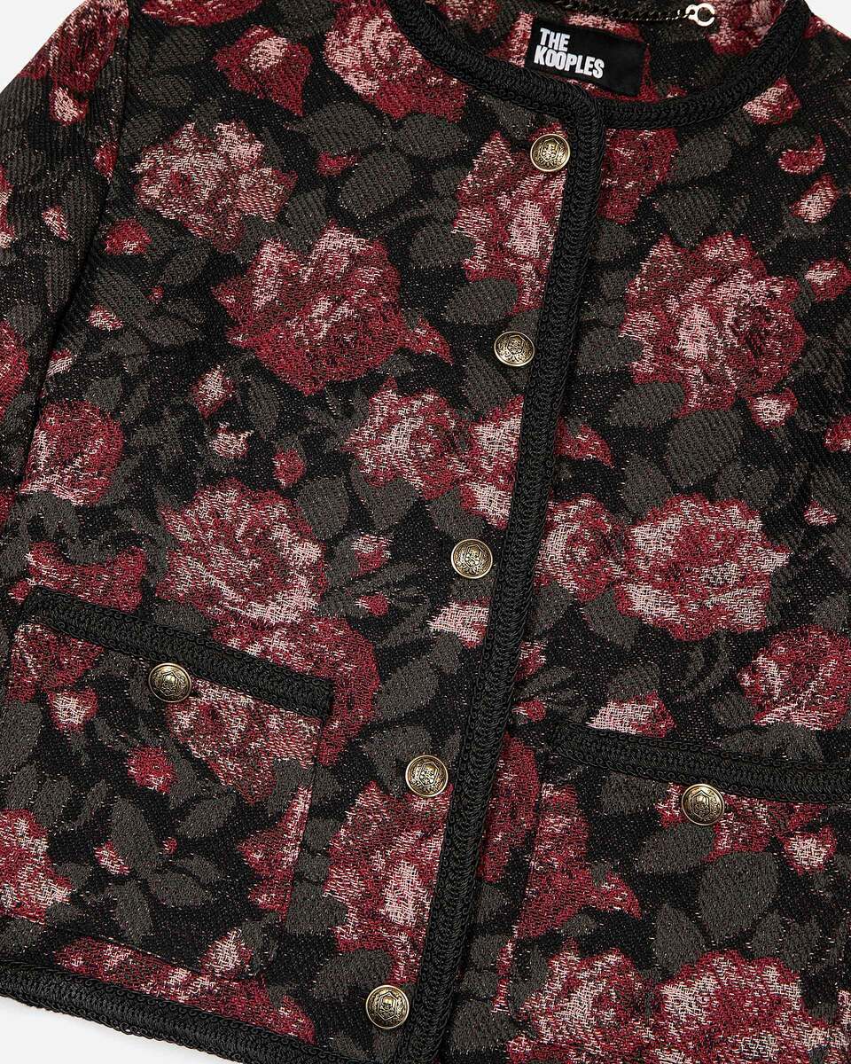 Burgundy pink jacquard jacket