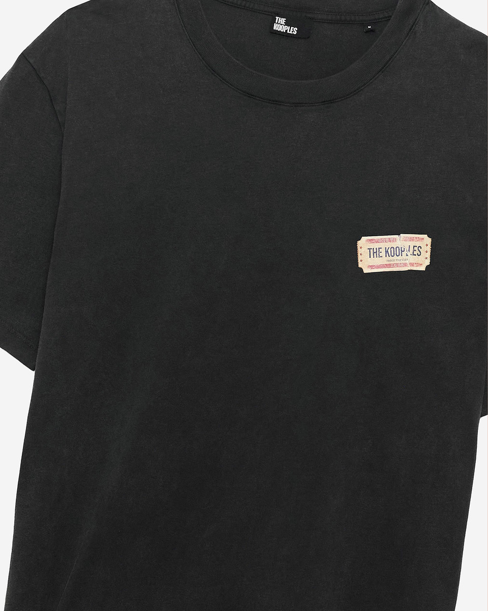 T-shirt with faded black silk-screen print