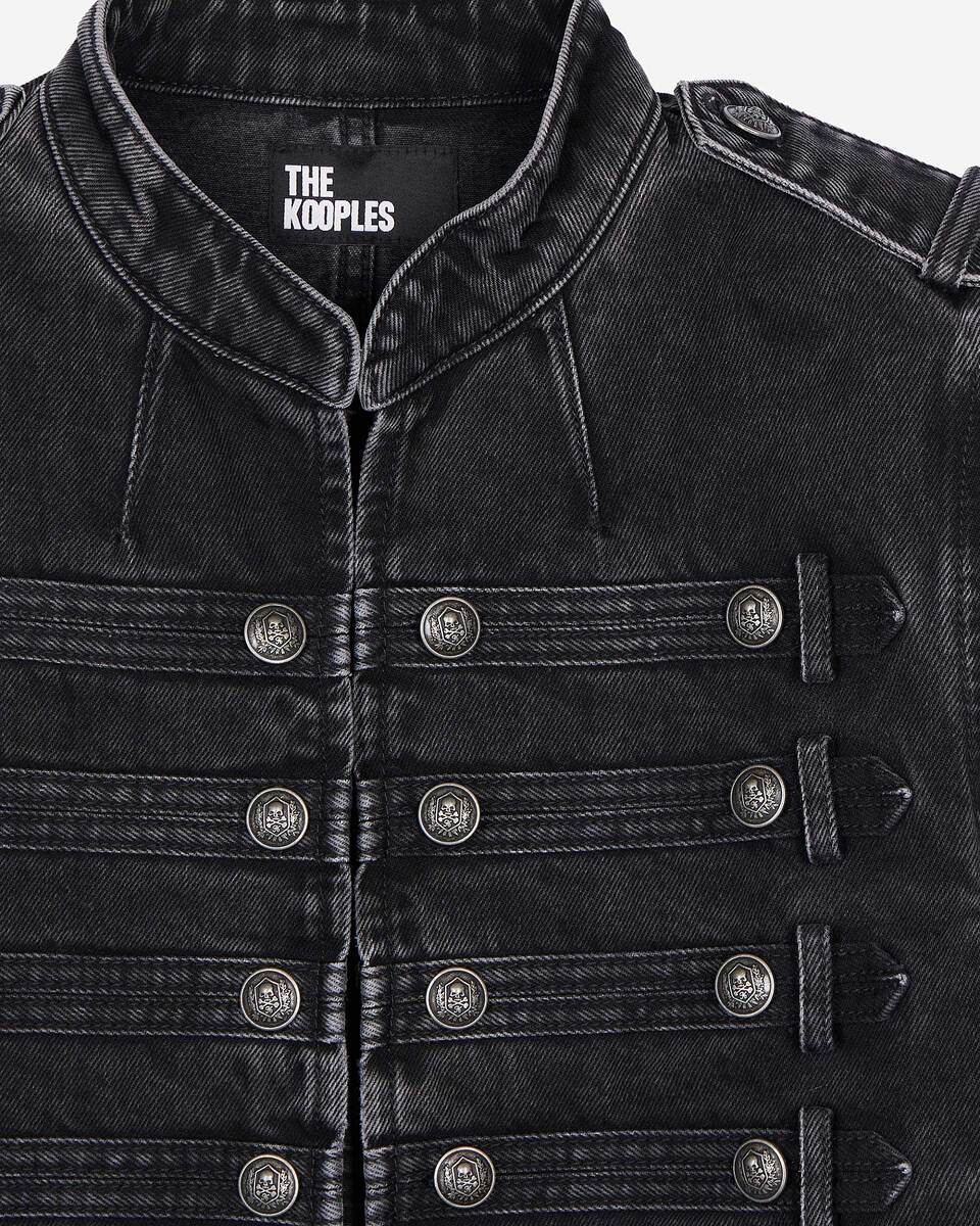 Grey denim officer-style jacket