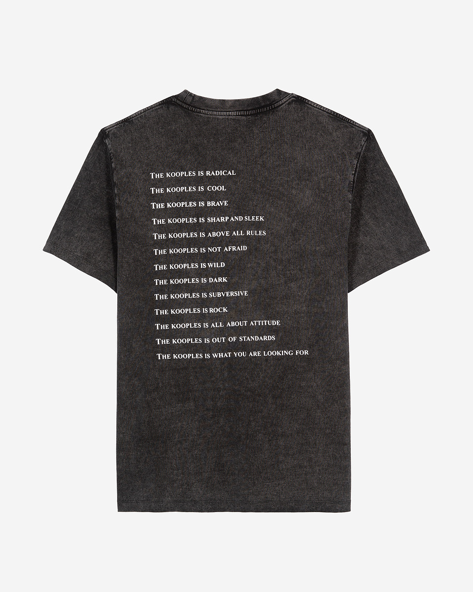 Black What Is denim patch t-shirt