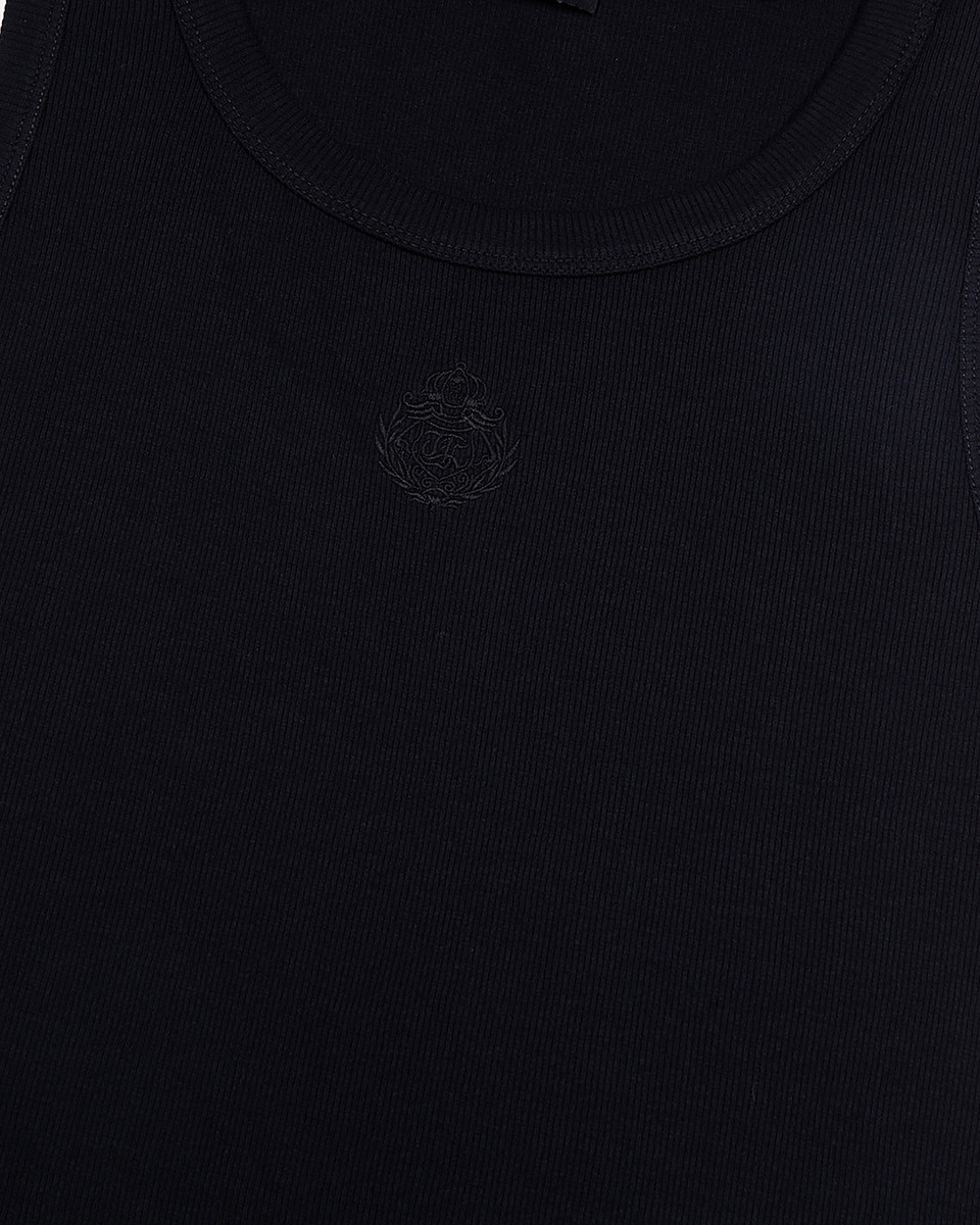 Tank top with black coat-of-arms embroidery