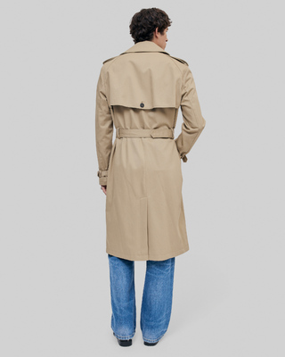 Beige wide-cut trench coat