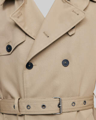 Beige wide-cut trench coat