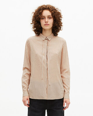 Shirt with beige polka-dot lavaliere