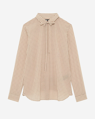 Shirt with beige polka-dot lavaliere