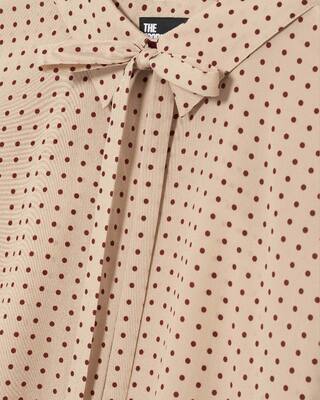 Shirt with beige polka-dot lavaliere