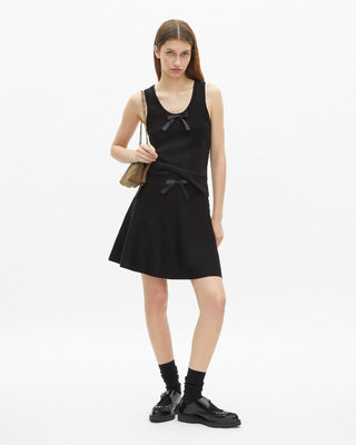 Short black mesh skirt