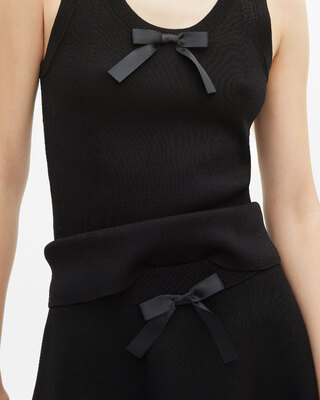 Short black mesh skirt