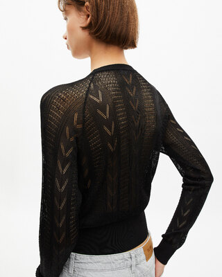 Black sheer-back sweater